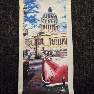 Cuban Original Art Painting 16"x7" Streets of Havana - Image 3