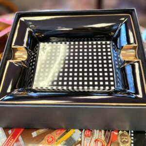 Siglo Black Checkers Ashtray  - 2ct