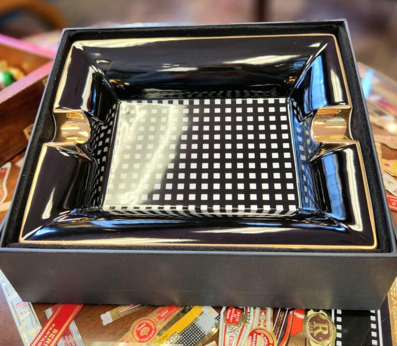 Siglo Black Checkers Ashtray  - 2ct