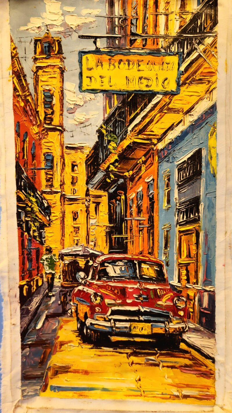 Cuban Original Art Painting 24x12