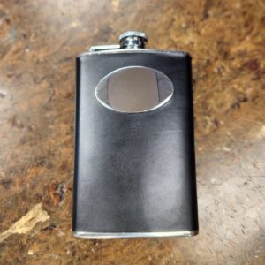 Black Oval 8oz Flask