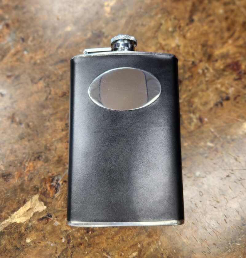Black Oval 8oz Flask