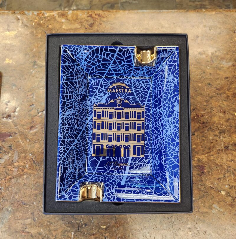ST Dupont Linea Maestra Partagas Ashtray Blue/Golden - 2ct