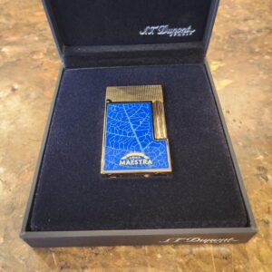 ST Dupont Linea Maestra Partagas Lighter L2 - Blue/Gold - Image 3