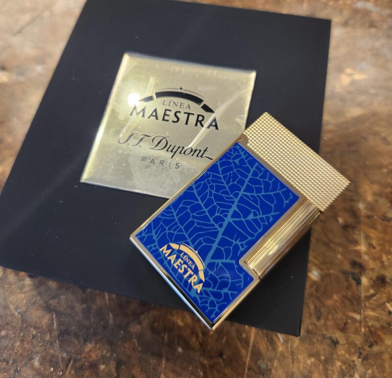 ST Dupont Linea Maestra Partagas Lighter L2 - Blue/Gold