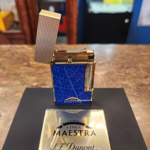 ST Dupont Linea Maestra Partagas Lighter L2 - Blue/Gold - Image 4