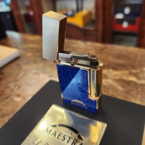 ST Dupont Linea Maestra Partagas Lighter L2 - Blue/Gold - Image 5