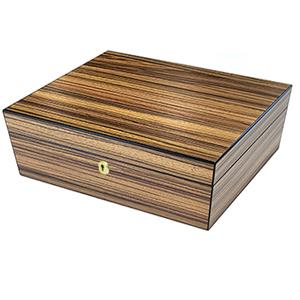 Brigham Humidor Celestial Zebra Wood - 75ct