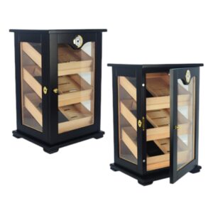 Cabinet Display Humidor Black - 75ct