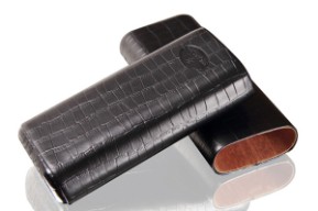 Sikarlan Cigar Case Crocodile  Black - 3ct
