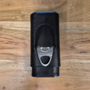 Cigar Case Metal Top Black w/Cutter  - 3ct - Image 3