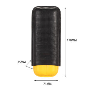 Cigar Case Two Finger - Yellow/Blk