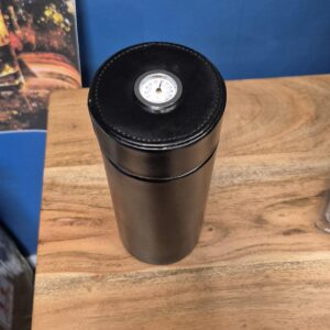 Cigar Tube Black Leather Deluxe - 4/5ct
