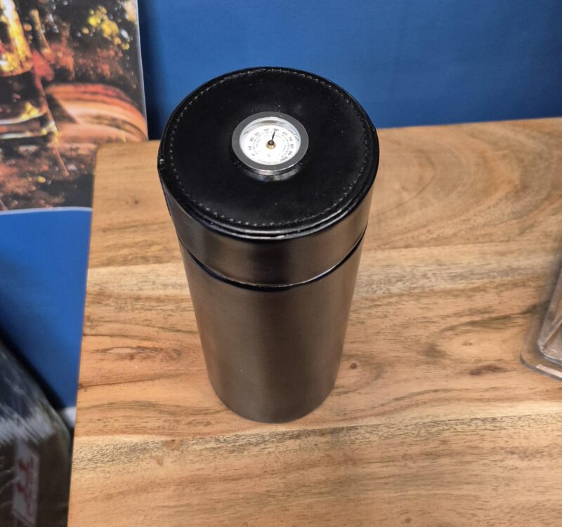 Cigar Tube Black Leather Deluxe - 4/5ct