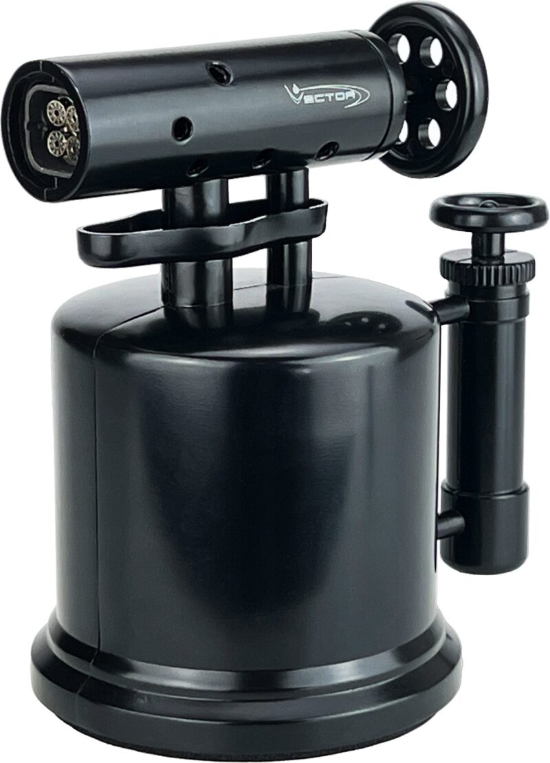 Vector Quadpump Table Lighter - Metallic Black