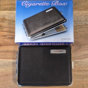 Cigarette Case Leather Black- 20ct