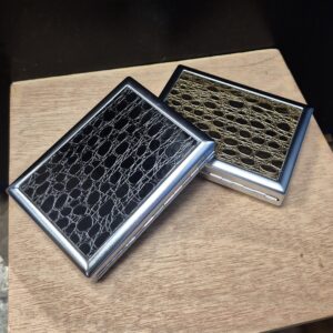 Cigarette Case Leather Pattern  - Brown or Black